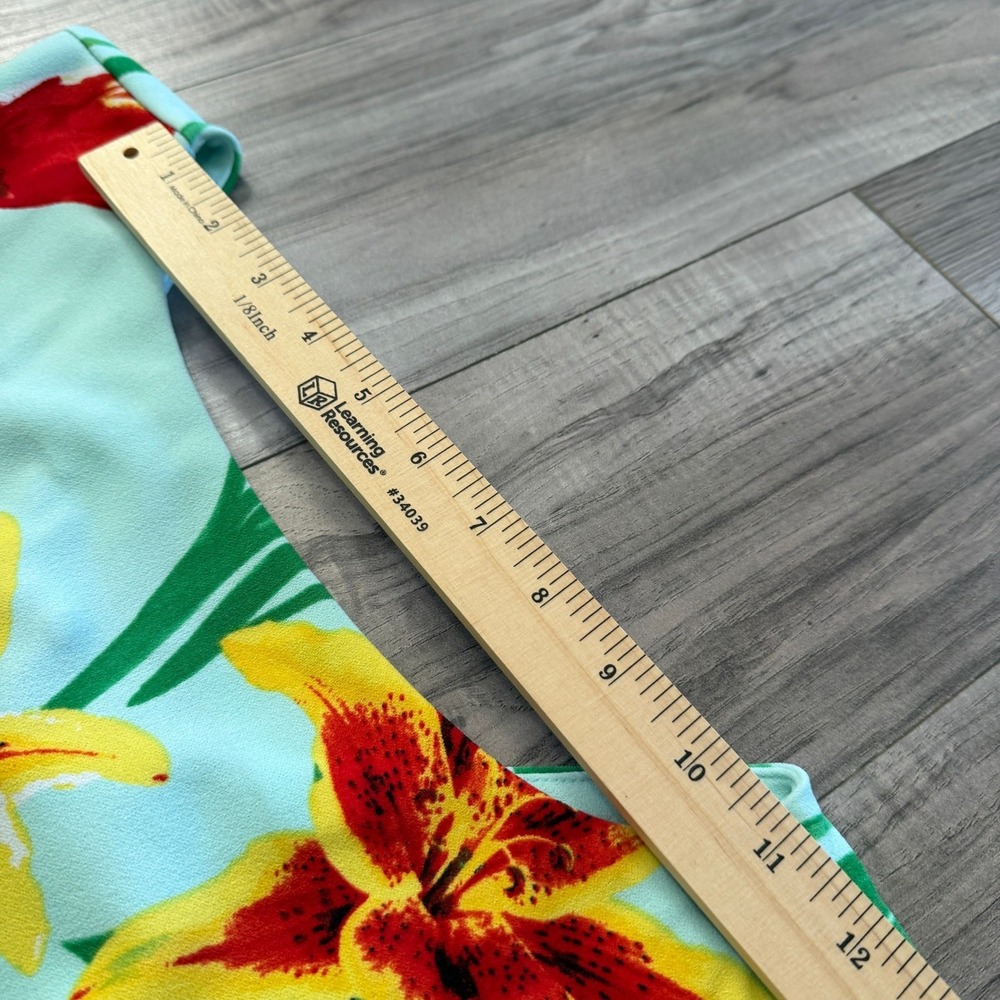 New York & Company Floral‎ Sheath Dress  Size XL Mint Green Sleeveless Stretch - Picture 8 of 11